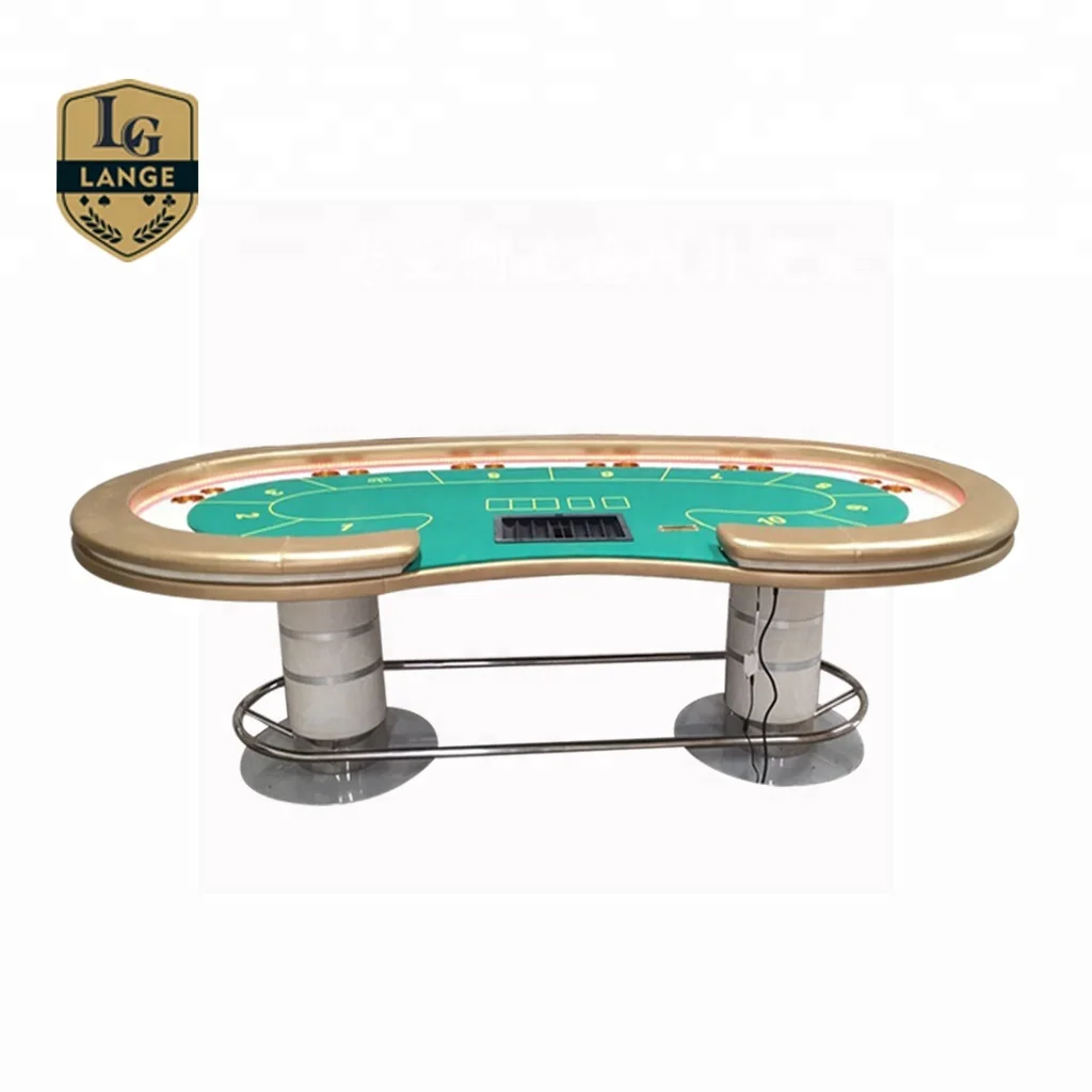 Роскошный настольный электронный покерный стол с USB-зарядкой для казино, Техасского холдема