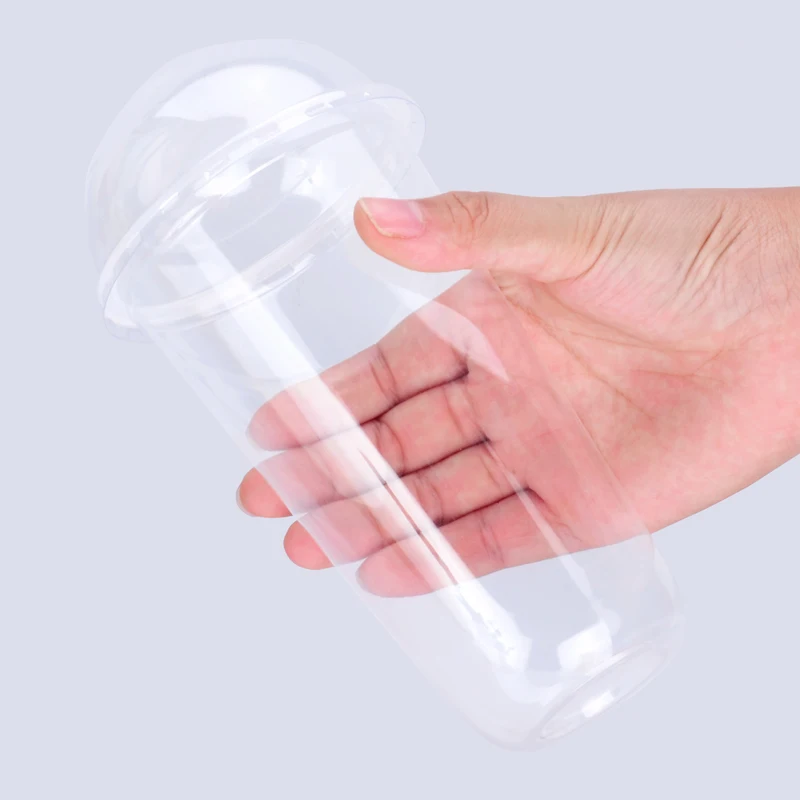 Пользовательский логотип 95 мм 700 мл U-образная полипропиленовая пластиковая чашка для фруктового сока одноразовая пластиковая чашка