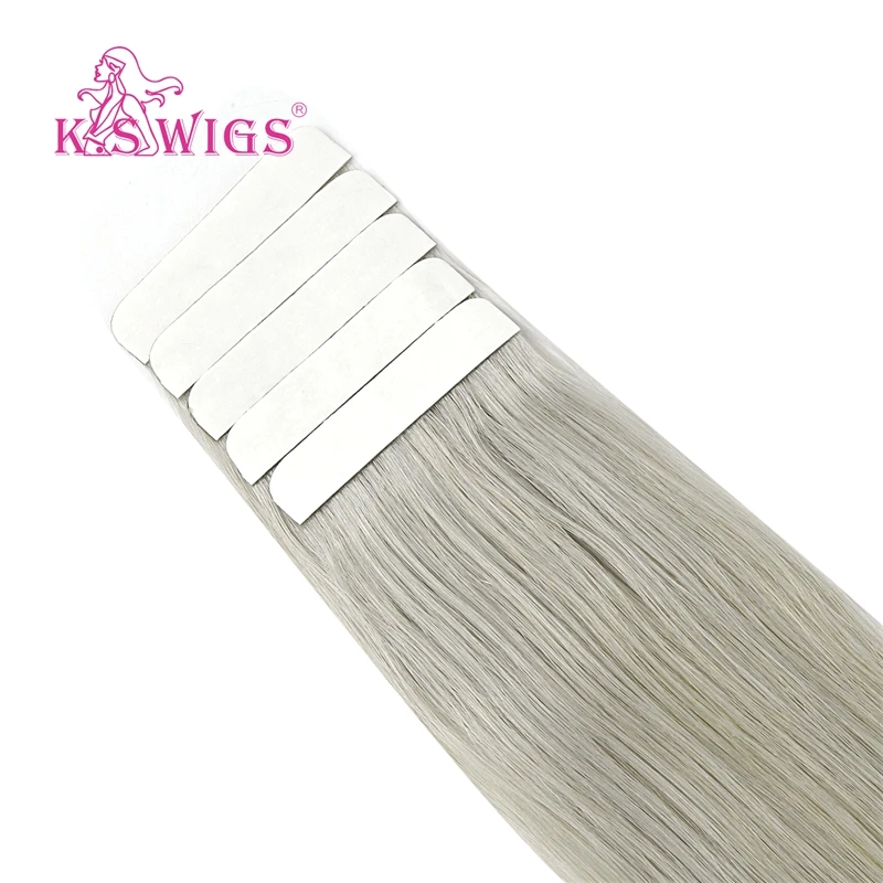
K.S WIGS Tape Adhesive Hair Extensions16 Inch Indian Hair Tape Extensions Double Drawn Human Hair Tape In Extensions 