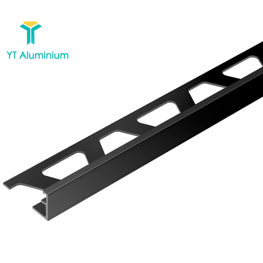 Aluminum Decorative Tile Edge L Shape Powder Coated Black 12.5mm Ceramic Tile Trim Corner