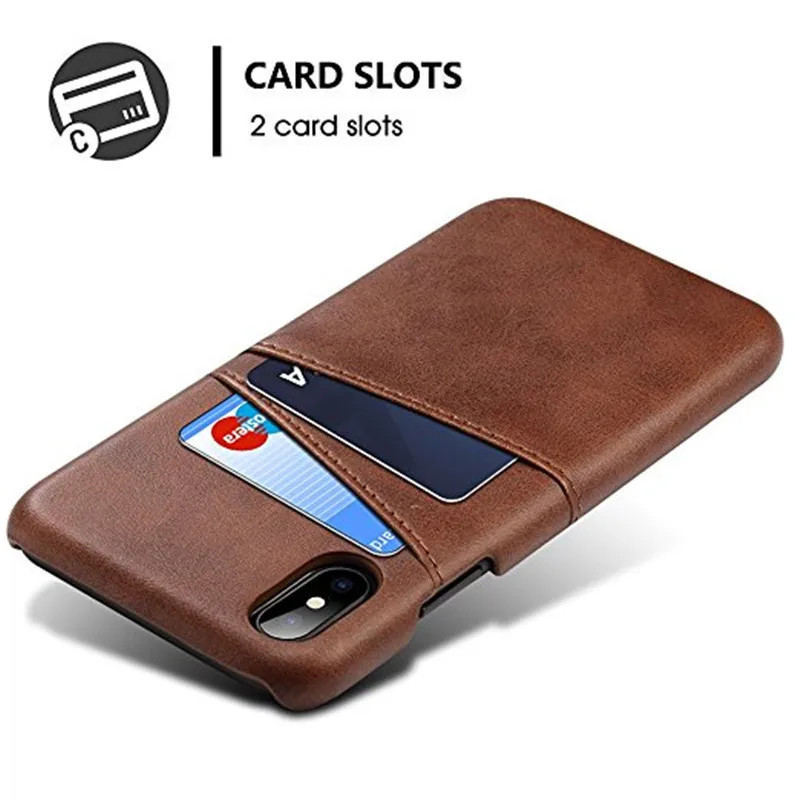 Wallet Phone Case, Slim PU Leather Back Case Cover With Credit Card Holder for iphone X