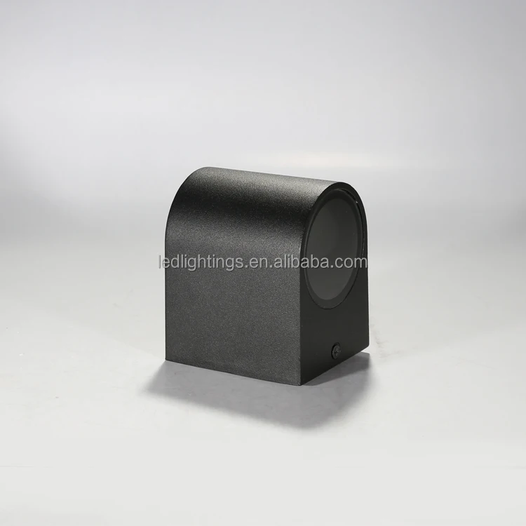 Naturel light aluminium powder coated black wall spot light GU10 base half round shape