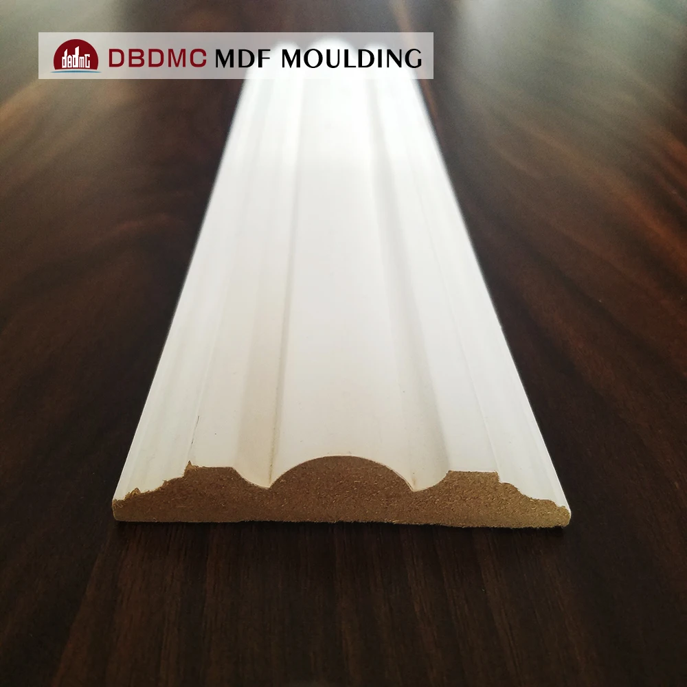 Gesso primed solid wooden flat door jamb ps moulding mdf skirting mdf crown moulding