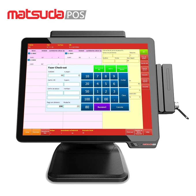 Windows и Android 15 дюймов один экран Desktop POS терминал кассовый аппарат с MSR