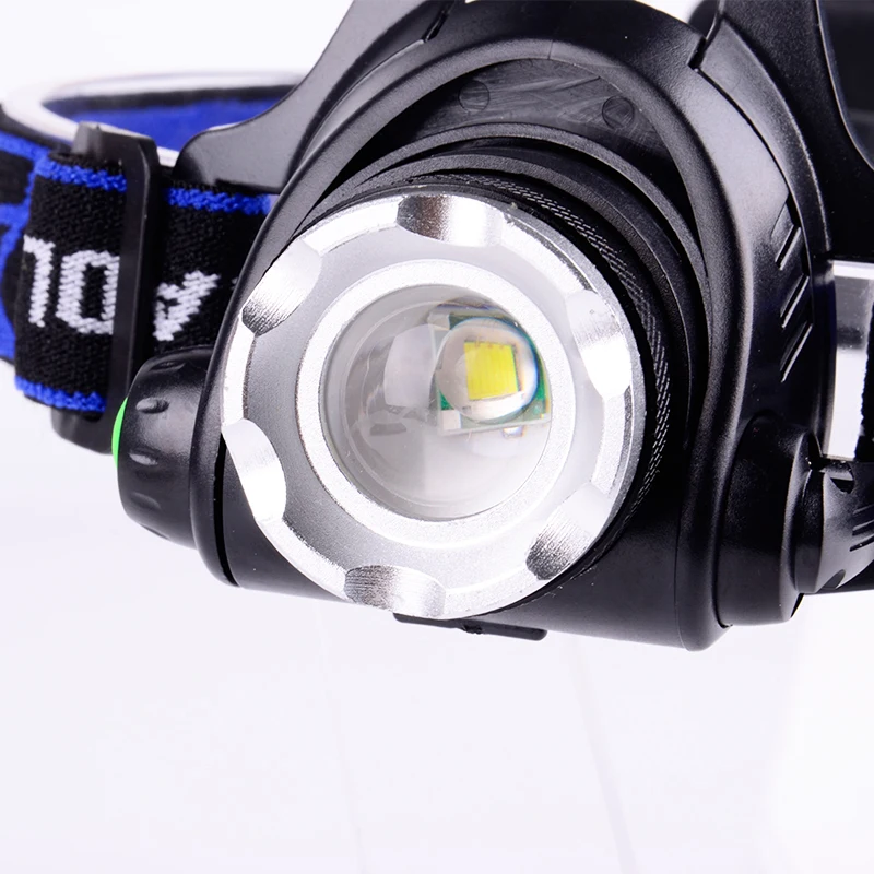 LED Headlamp Rechargeable Head Lamp Zoom Waterproof 18650 Headlight Flashlight 3 Modes USB Charging Camping Hunting