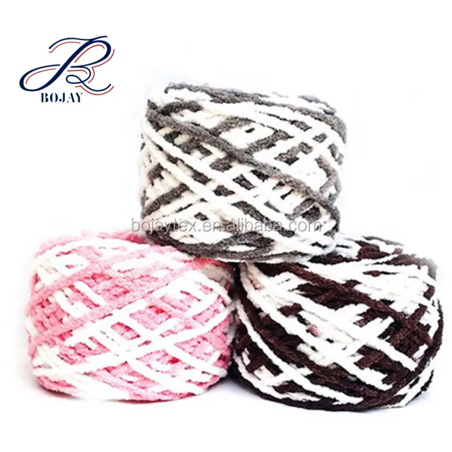 100% полиэстер, текстурированная крупная пряжа, оптовая продажа, мягкая бархатная синельная пряжа