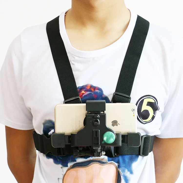 Chest Belt Strap Harness Mount phone holder, Camera Headstrap Mount + Quick Clip for Gopros X02+S6AB