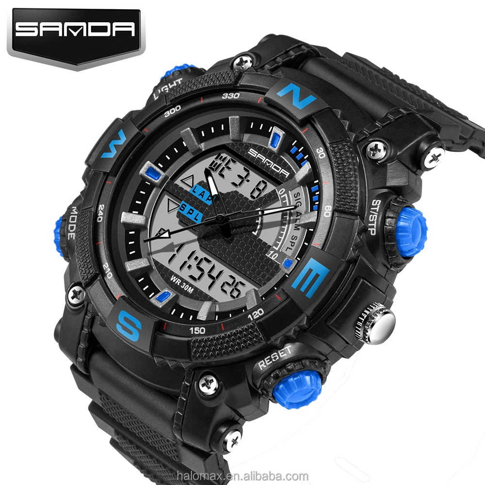 
SANDA Military Sport Watch Men Top Brand Luxury Famous Electronic LED Digital Wrist Watch For Men Male Clock Relogio Masculino 