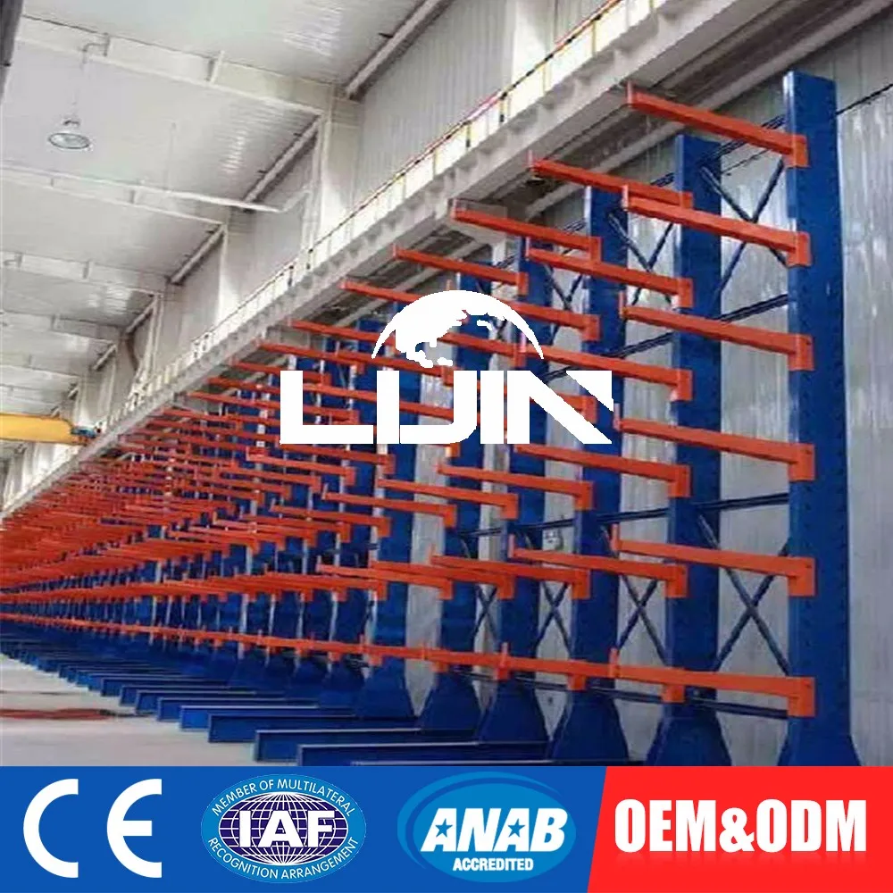 Custom Size Tube Warehouse Cantilever Racking Storage Garage Shelf For Rebar Storage