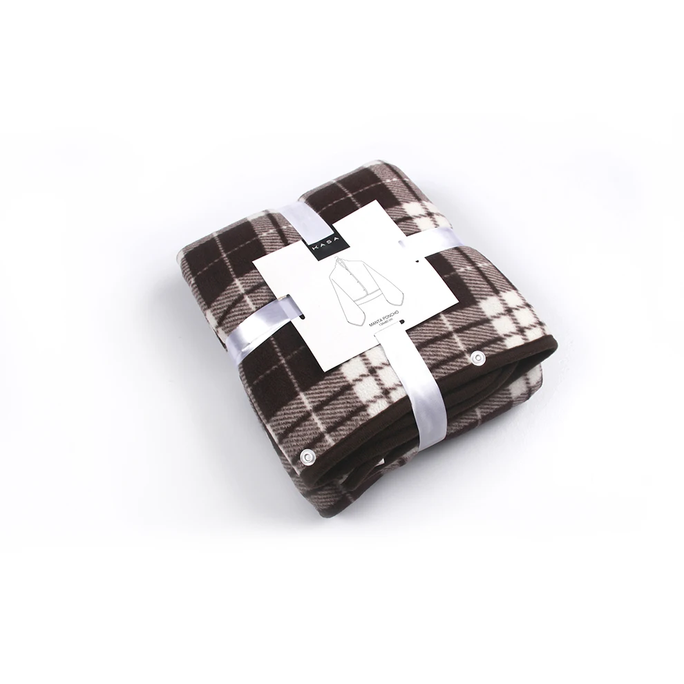 Luxury plaid printed manta wool blanket