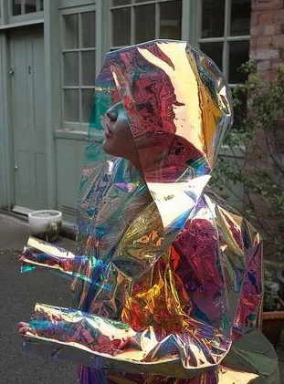 Голографическая виниловая ткань RG TPU дихроическая Переливающаяся пленка для сумки