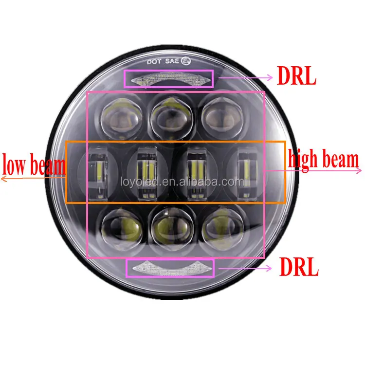 
High lumen motorcycle led projector headlights 5.75' 80w led headlight 12v head light high low beam for harley 