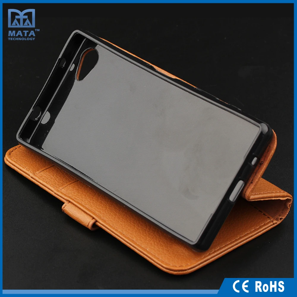 Пользовательский Цвет Стенд Wallet Флип PU Кожаный Чехол для sony