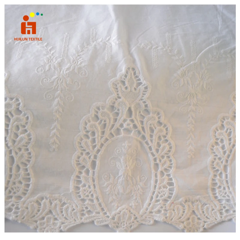 HLPC351 Water Chemical Embroidery Lace Fabric Cotton Border Embroidery Fabric