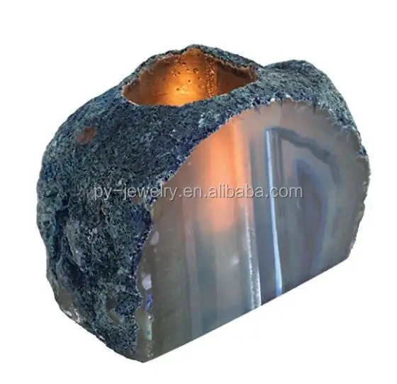 Druzy Tea Light Agate Candle Holder