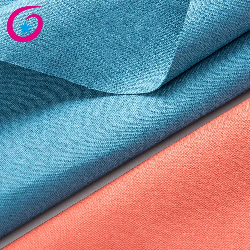 
Cotton Polyester Recycled Pigment Dye 12oz Washed Canvas Fabric 