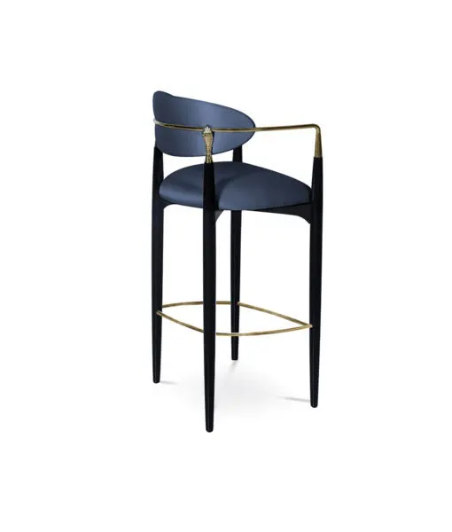 
modern high gloss black lacquer counter stool 