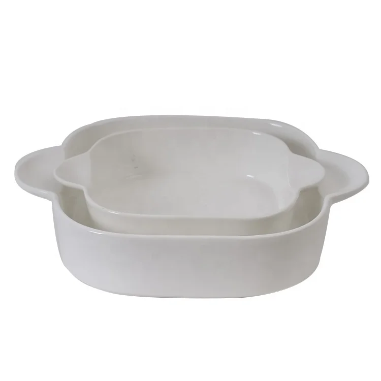 
Oven safe bulk customize creamer white square porcelain baking pan for sale 