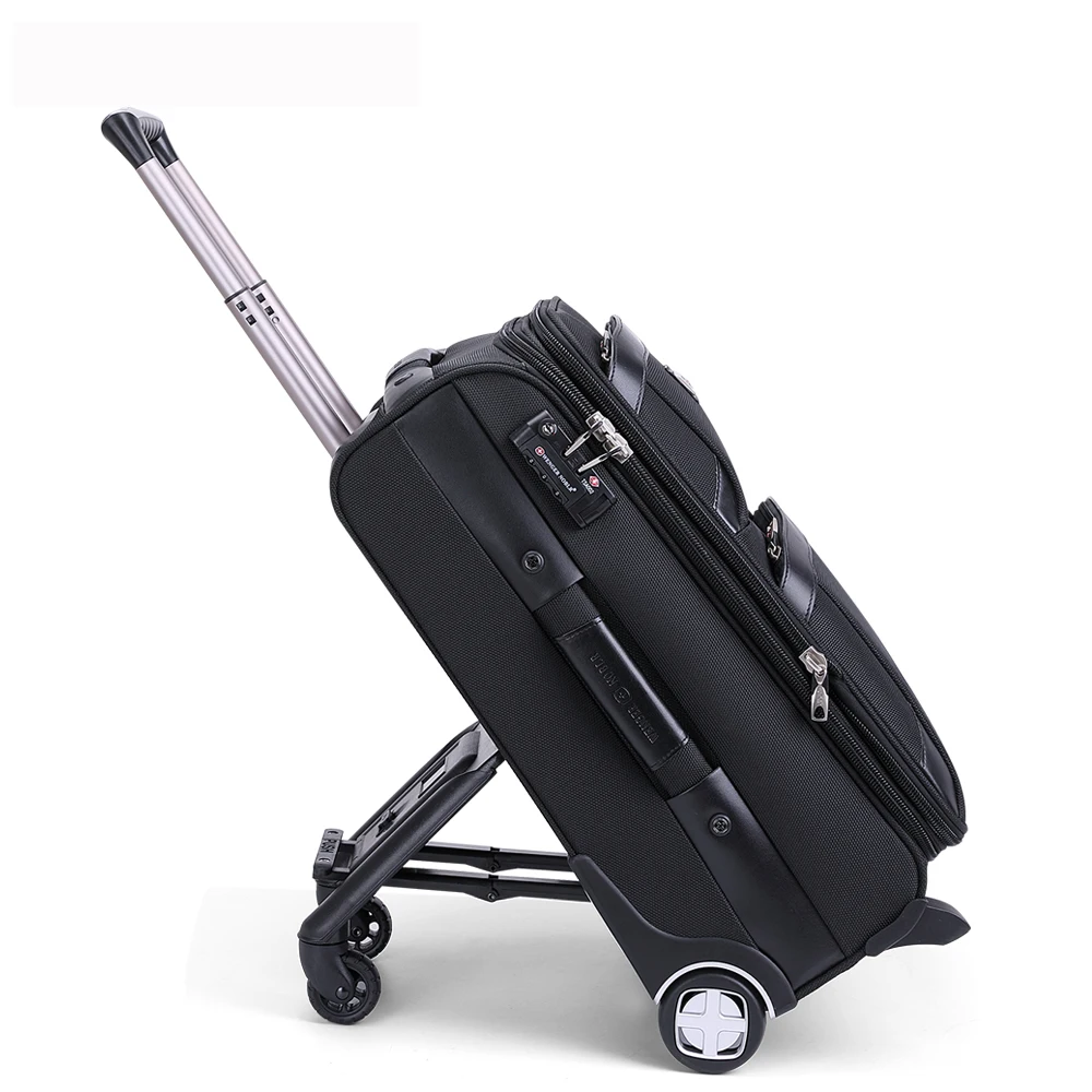 Wholesale New Style Factory Sale Waterproof Soft 24/28 Inch Nylon Travel Luggage with additional 2 wheels