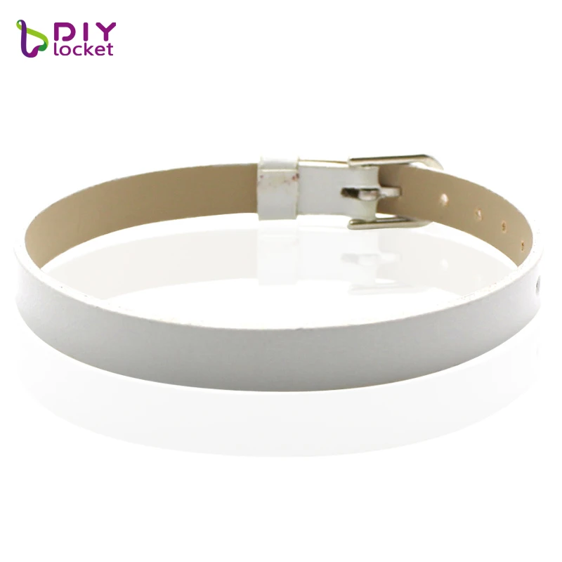 8mm PU Leather Slide Letter Charm Wristband Wrist Strap Bracelet for DIY Bracelet Making Accessories