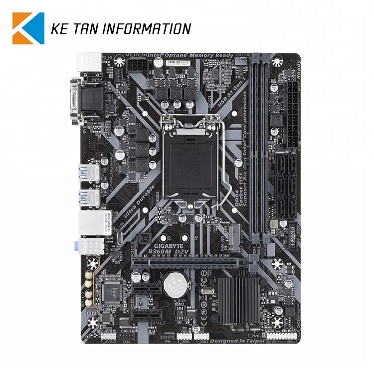 GIGABYTE B360M D2V 32GB DDR4 LGA1151 ATX Gaming Motherboard in used
