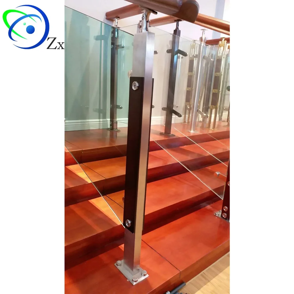 DIY Install inox SS 316 304 Stair balustrade post/railing column baluster pillar/stainless steel wood glass handrail