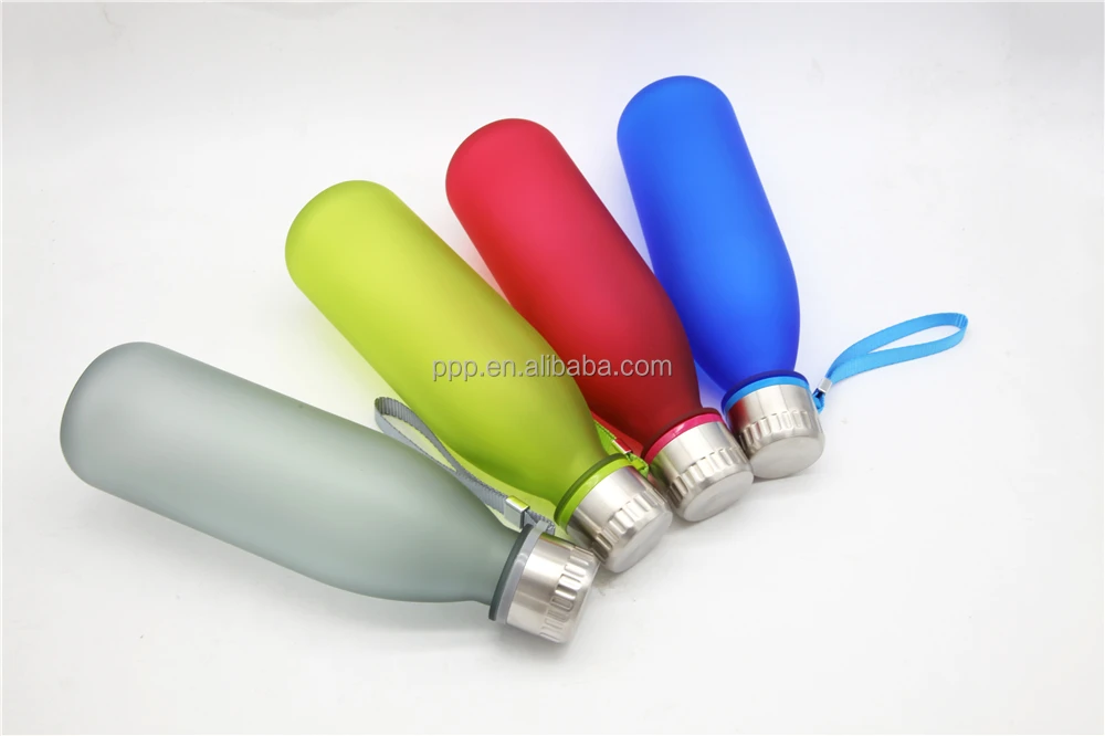 
eco-friendly BPA free single wall plastic logo customized colorful cola bottle with fixed handle 