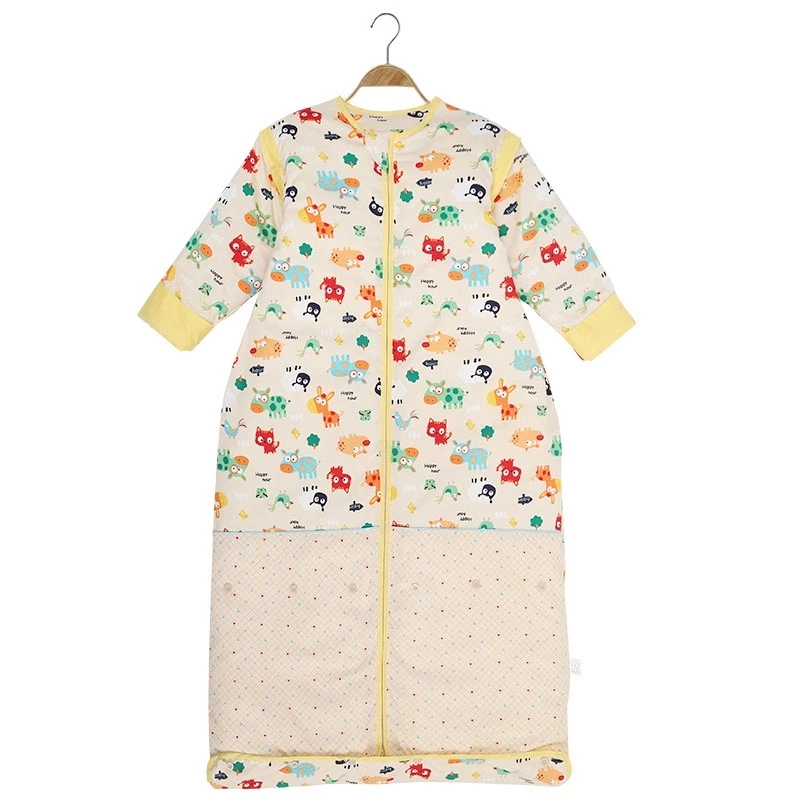 Дышащий экологичный зимний портативный 100% хлопок дети утолщаются детский спальный мешок