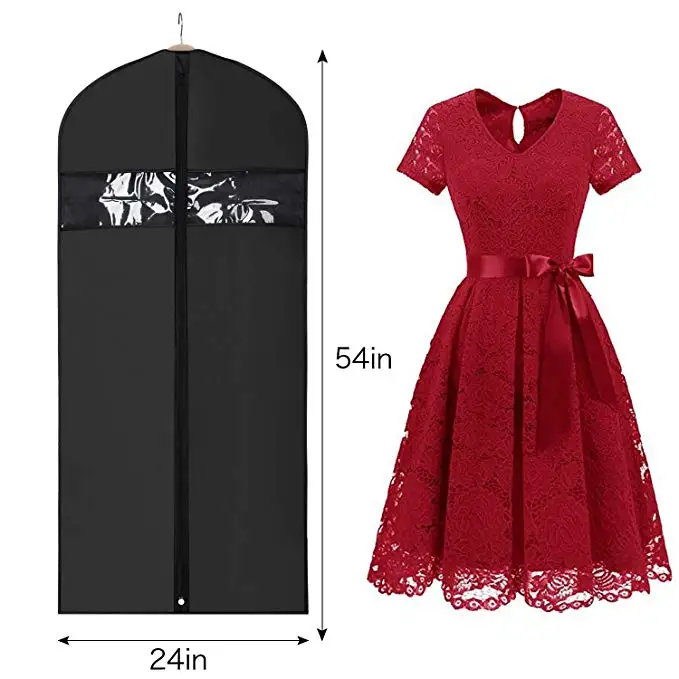 
54inch Garment Bags Suit Dress Bag for Storage and Travel with Clear Window, Washable Suit Cover for Dresses, Suits, Coats 