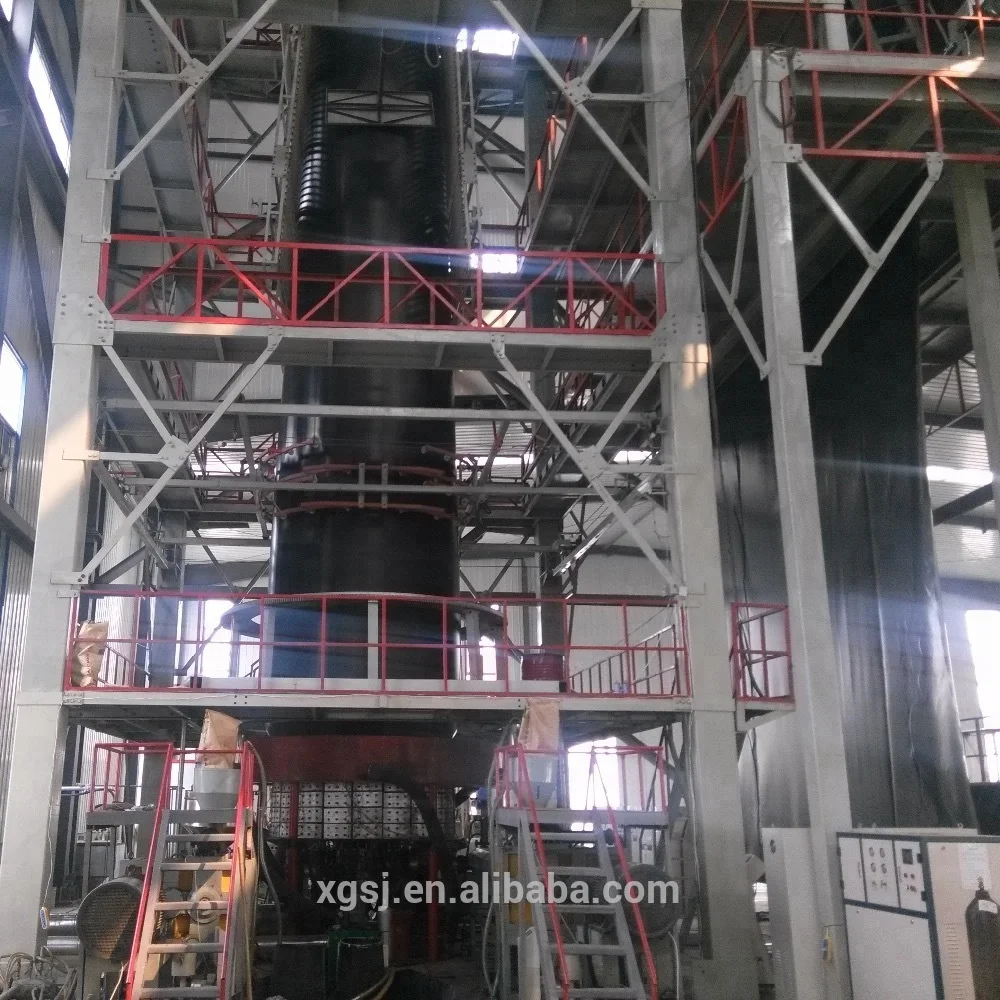 
3 Layer plastic Geomembrane Polyethylene Extruder Film Blown Machine Laiwu 7 meter 