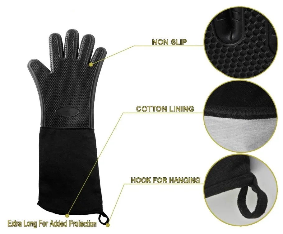 Extreme Heat Resistant Kitchen Silicone Glove For Cooking