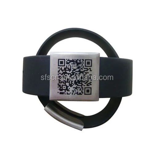 Custom printed QR code silicone wristbands/bracelets