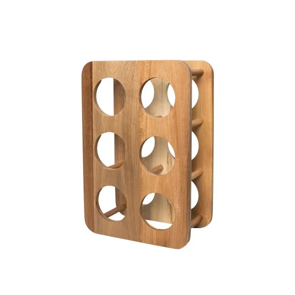 
Wooden Modern Countertop Bar Display Home Decor Vintage Standing 6 Wine Bottle Storage Racks Holder 