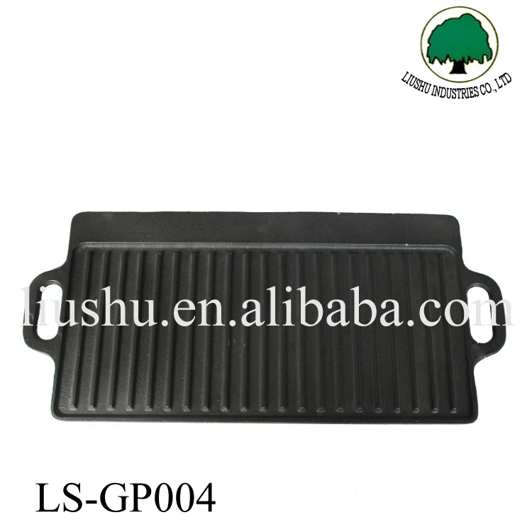 Cast iron bbq griddle grill pan