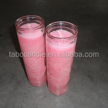 
stock 7 days burning time church candle/8 inches religious candle/multi color church candle in glass bottle wholesale 