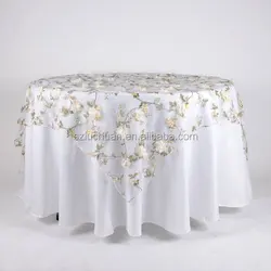 Party Beautiful Table Overlay Wedding Banquet Flowers Table Overlay Wedding Organza Table Overlay