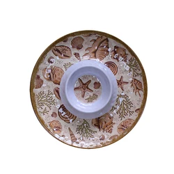15 inch luxury round chip and dip tray melamine serving plate set snacks platter melamine dinnerware