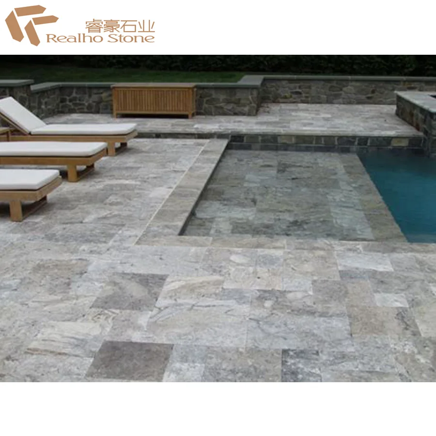 Honed Turkish Silver Travertine for Pool Coping Pavers