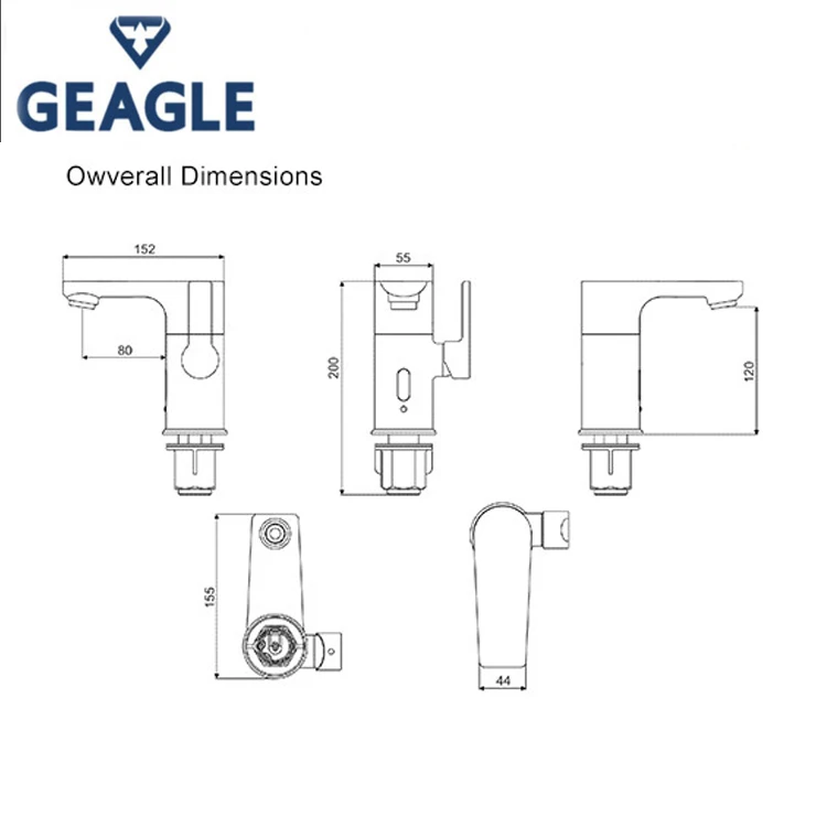 manual & sensor white faucet