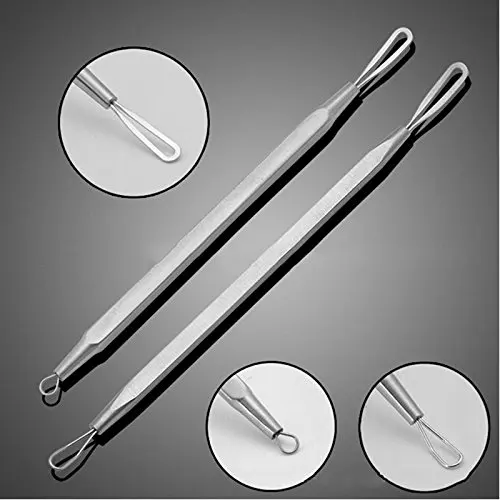 5pcs/set with PU bag Premium Blackhead Acne Comedone Pimple Blemish Extractor Remover Tool Kit