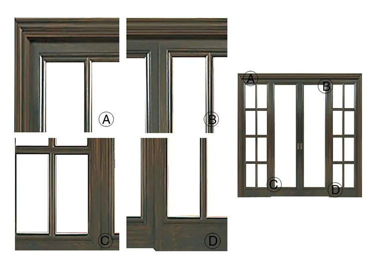 Hot sale modern design double sliding glass wood door for living room