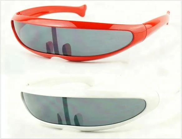 Novelty 80s Funky Party Sun Shield Visor Wrap Fish Tail Sunglasses 2017
