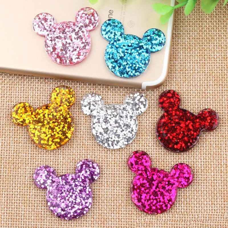  34*51 мм медведь Кабошон блестящие подвески из смолы DIY Модный чехол для мобильного телефона декоративные