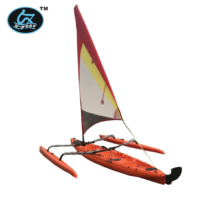 
U-boat 18ft plastic twp person sailboat with foot drive pedal system and rudder on sale 