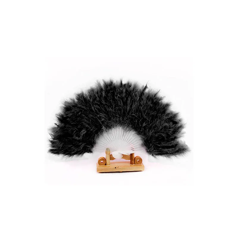 
High Quality Nice Feather Fan For Dance Props Hand Goose Feather Folding Fan Wedding Levert 