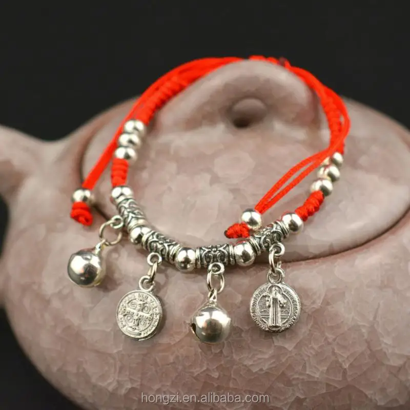 Fashion Jewelry Thin Red Thread String Rope Charm Bracelets Angel Wing Elephant Bangles for Women