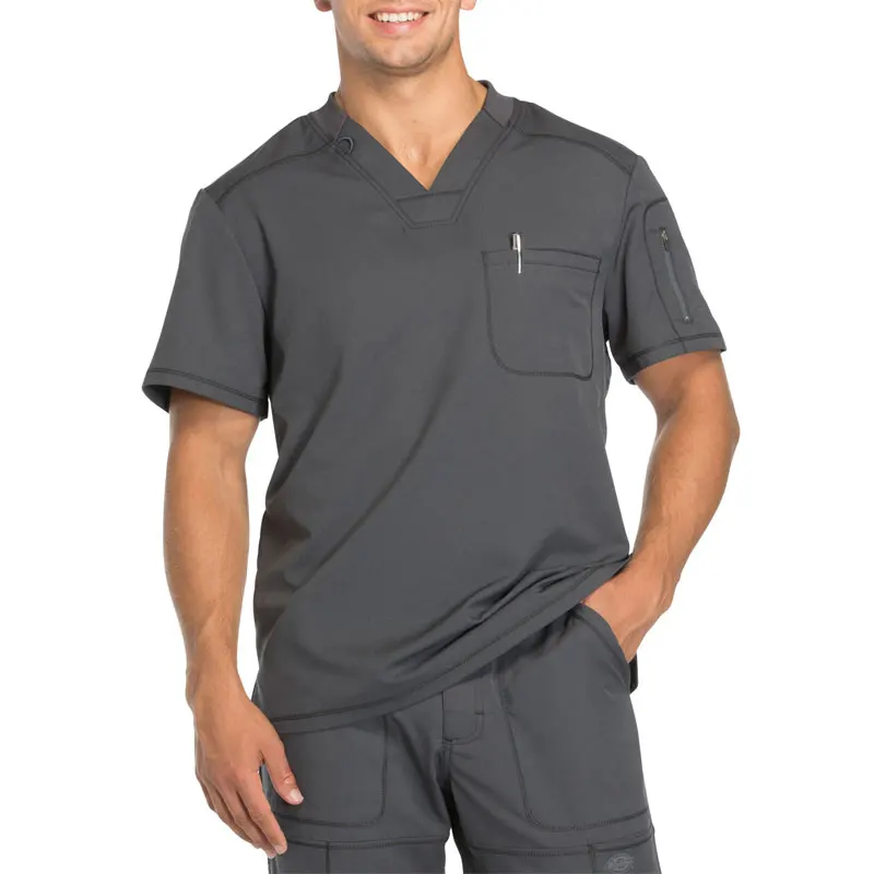 Мужские медицинские скрабы с V-образным вырезом/мужские скрабы базового дизайна, скраб-топ для мужчин только в разных цветах