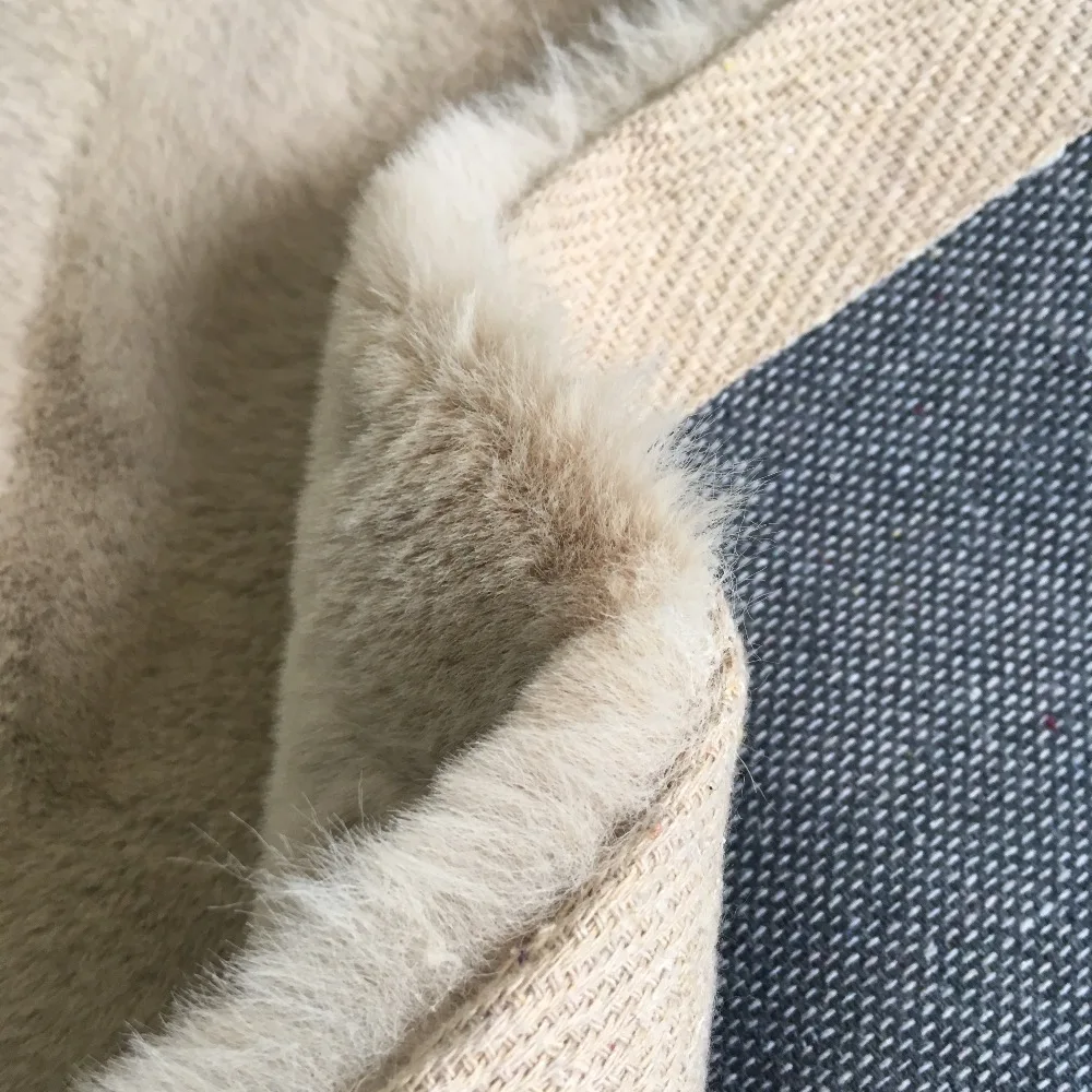 Home decor grey luxury shag 100% polyester faux rabbit fur rug