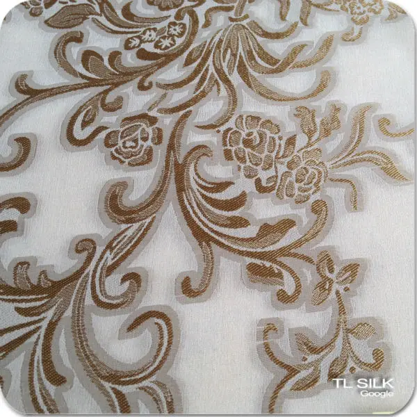 Indian Stripe Design Silk Brocade Jacquard Metallic Fabric S77