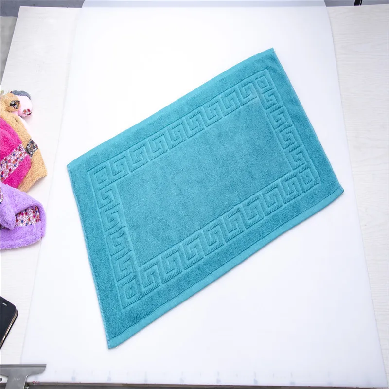 Wholesale Custom Jacquard Logo Plain Coloured 100% Cotton Hotel Bath Mat, Floor Mat Towel